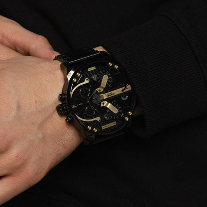 Diesel DZ7435 Mr. Daddy 2.0 Chronograph Men's Watch – Black Dial & Black Stainless Steel Strap