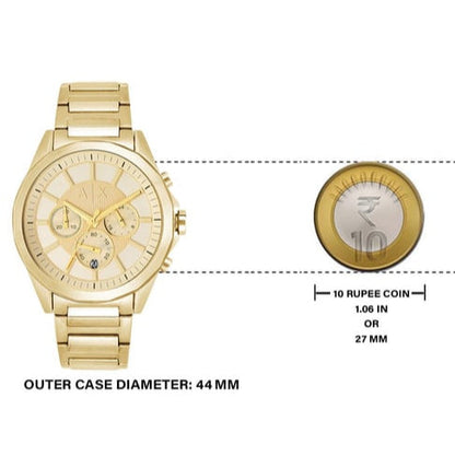 Armani Exchange Drexler AX2602 Men's Chronograph Watch – Gold Dial with Gold Stainless Steel Strap