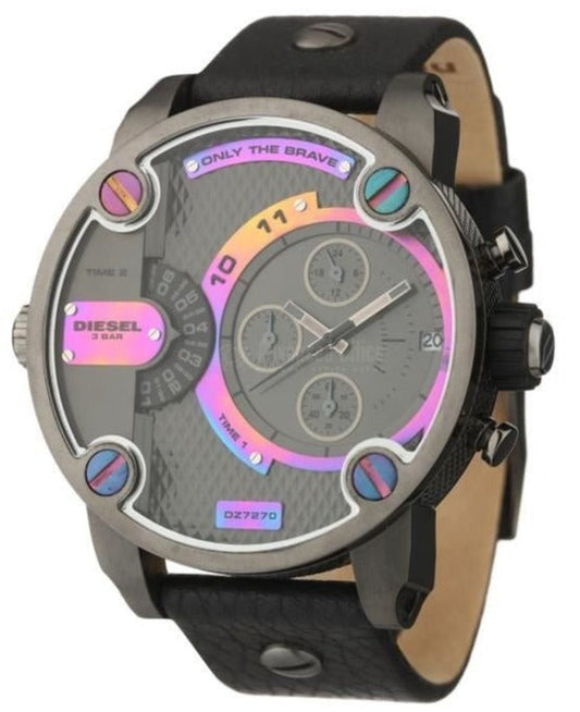 Diesel DZ7270 Badass Chronograph Men's Watch – Anthracite Dial & Black Leather Strap