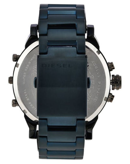 Diesel DZ7414 Daddy 2.0 Chronograph Men's Watch – Grey Dial & Blue Stainless Steel Strap