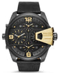 Diesel DZ7377 Uber Chief Two-Hand Men's Watch – Black Dial & Black Leather Strap