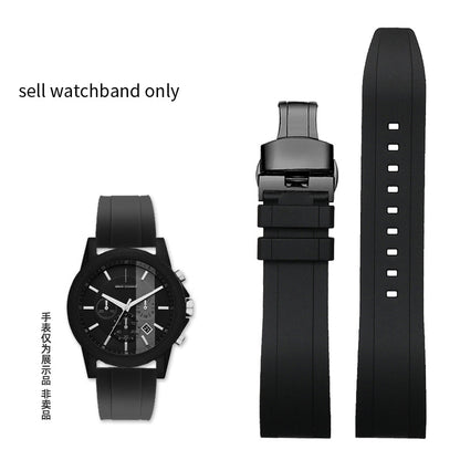 Armani Exchange Outerbanks AX1326 Men's Chronograph Watch – Black Dial with Black Silicone Strap