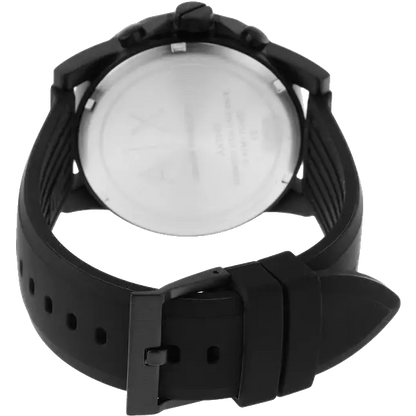 Armani Exchange Outerbanks AX1343 Men's Chronograph Watch – Black Dial with Black Silicone Strap