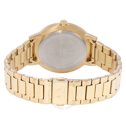 Armani Exchange Cayde AX2707 Men's Analog Watch – Gold Dial with Coordinated Gold Stainless Steel Strap