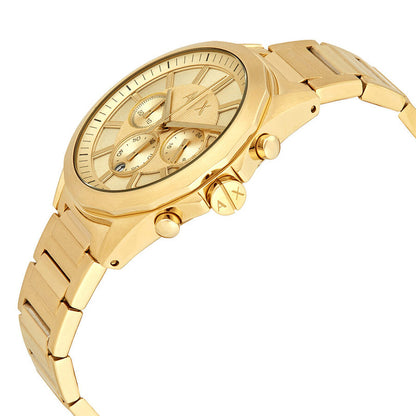 Armani Exchange Drexler AX2602 Men's Chronograph Watch – Gold Dial with Gold Stainless Steel Strap