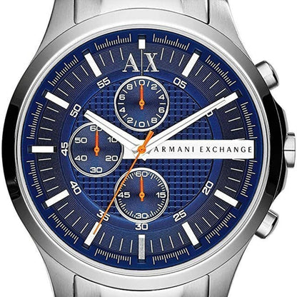 Armani Exchange Hampton AX2155 Men's Chronograph Watch – Blue Dial with Silver Stainless Steel Strap