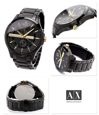 Armani Exchange Hampton AX2121 Men's Chronograph Watch – Black Dial with Black Stainless Steel Strap