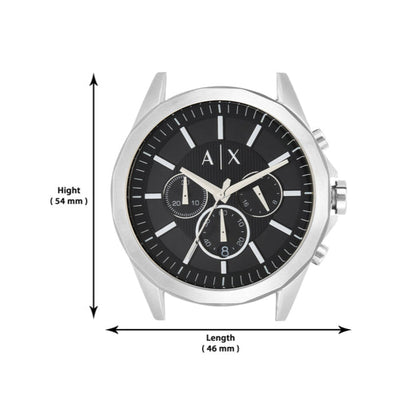 Armani Exchange Drexler AX2600 Men's Chronograph Watch – Black Dial with Silver Stainless Steel Strap