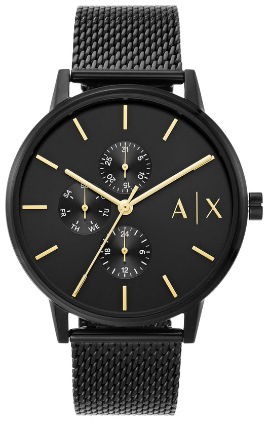 Armani Exchange Cayde AX2716 Men's Chronograph – Black Dial with Black Mesh Stainless Steel Strap