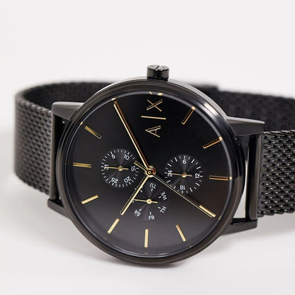 Armani Exchange Cayde AX2716 Men's Chronograph – Black Dial with Black Mesh Stainless Steel Strap