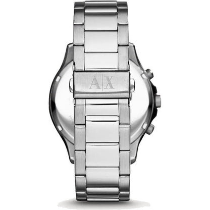 Armani Exchange Hampton AX2163 Men's Chronograph Watch – Black Dial with Silver Stainless Steel Strap