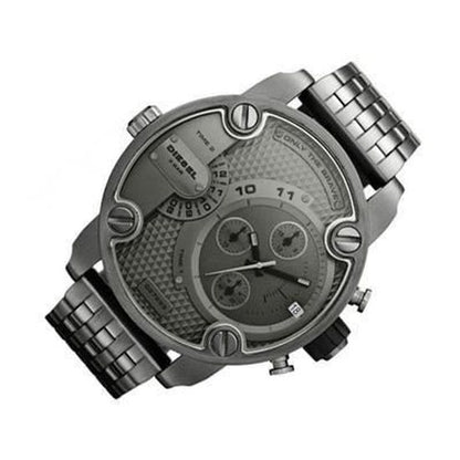 Diesel DZ7263 Little Daddy Dual Time Chronograph Men's Watch – Grey Dial & Stainless Steel Strap