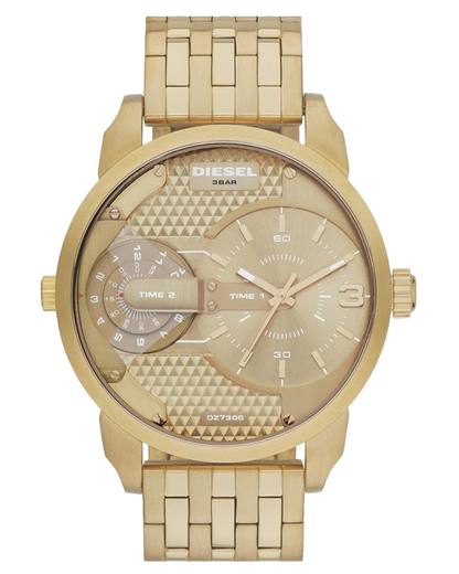 Diesel DZ7306 Mini Daddy Chronograph Men's Watch – Gold Dial & Gold Stainless Steel Strap