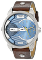 Diesel DZ7321 Mini Daddy Chronograph Men's Watch – Light Blue Dial & Brown Leather Strap
