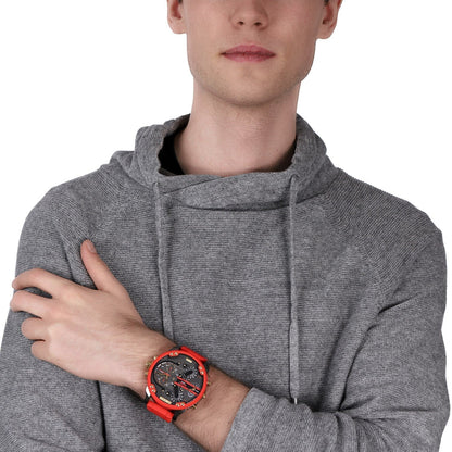 Diesel DZ7430 Mr. Daddy 2.0 Chronograph Men's Watch – Grey Dial & Red Rubber Strap