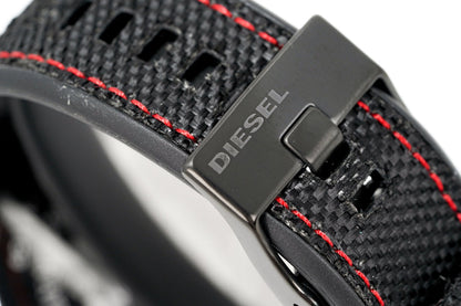 Diesel DZ4512 Mega Chief Chronograph Men's Watch – Silver Dial & Black Leather Strap