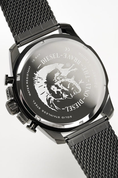 Diesel DZ4514 Mega Chief Chronograph Men's Watch – Black Dial & Black Mesh Bracelet