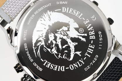 Diesel DZ7429 Mr. Daddy 2.0 Chronograph Men's Watch – Black Dial & Grey Nylon Strap