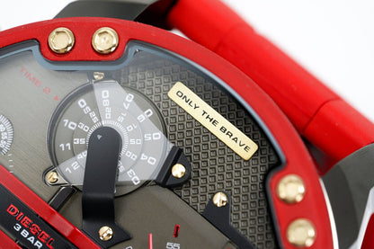 Diesel DZ7430 Mr. Daddy 2.0 Chronograph Men's Watch – Grey Dial & Red Rubber Strap