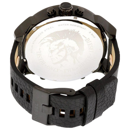 Diesel DZ7350 Mr. Daddy 2.0 Chronograph Men's Watch – Black Dial & Black Leather Strap