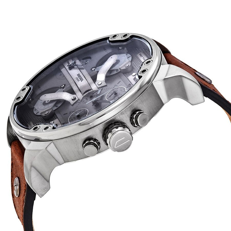 Diesel DZ7413 Mr. Daddy Chronograph Men's Watch – Grey Dial & Brown Leather Strap