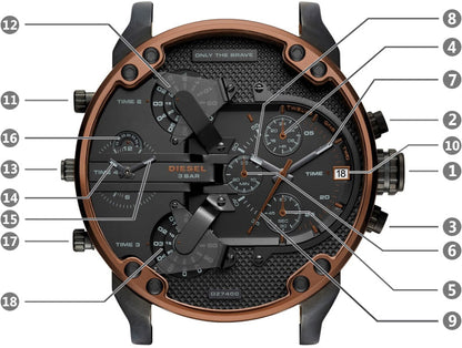 Diesel DZ7400 Mr. Daddy 2.0 Chronograph Men's Watch – Black Dial & Black Stainless Steel Strap