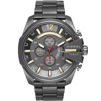 Diesel DZ4479 Mega Chief Chronograph Men's Watch – Grey Dial & Black Stainless Steel Strap