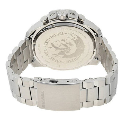 Diesel DZ4477 Mega Chief Chronograph Men's Watch – White Dial & Silver Stainless Steel Strap