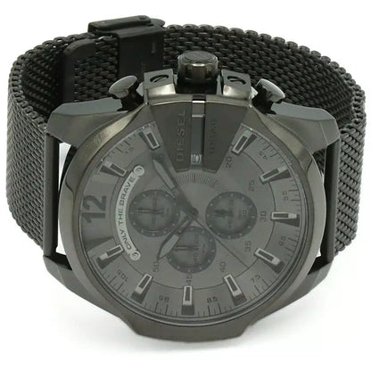 Diesel DZ4527 Mega Chief Chronograph Men's Watch – Black Dial & Black Mesh Strap