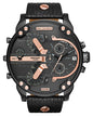 Diesel DZ7350 Mr. Daddy 2.0 Chronograph Men's Watch – Black Dial & Black Leather Strap