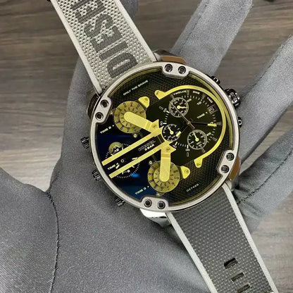 Diesel DZ7429 Mr. Daddy 2.0 Chronograph Men's Watch – Black Dial & Grey Nylon Strap
