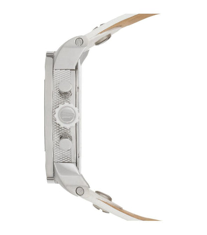 Diesel DZ7265 Badass Chronograph Men's Watch – White Dial & White Leather Strap