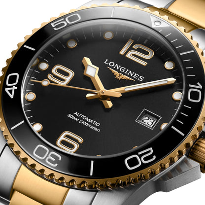 longines HydroConquest Ceramic Bezel Two-Tone 41mm - Black on Bracelet