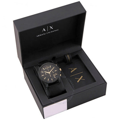Armani Exchange Outerbanks AX7105 Men's Chronograph Watch – Black Dial with Black Stainless Steel Strap