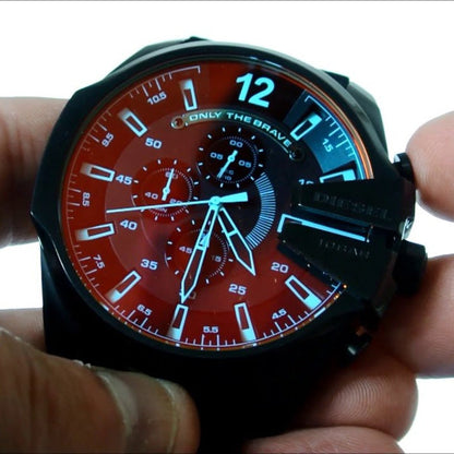 Diesel DZ4323 Mega Chief Chronograph Men's Watch – Black Dial & Black Leather Strap