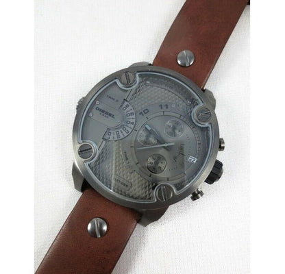 Diesel DZ7258 Little Daddy SBA Men's Watch – Grey Dial & Brown Leather Strap