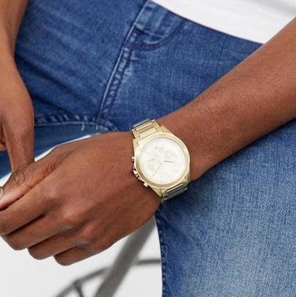 Armani Exchange Drexler AX2602 Men's Chronograph Watch – Gold Dial with Gold Stainless Steel Strap