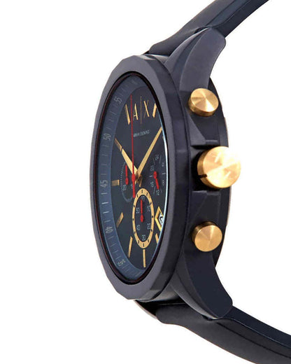 Armani Exchange Outerbanks AX1335 Men's Chronograph Watch – Blue Dial with Blue Silicone Strap