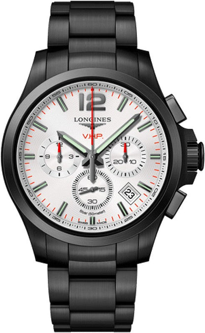 Longines Conquest V.H.P. Chronograph Black Steel Men's Watch L3.717.2.76.6