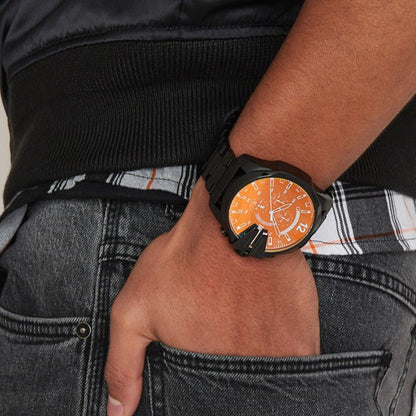Diesel DZ4318 Mega Chief Chronograph Men's Watch – Black Dial & Black Steel Strap