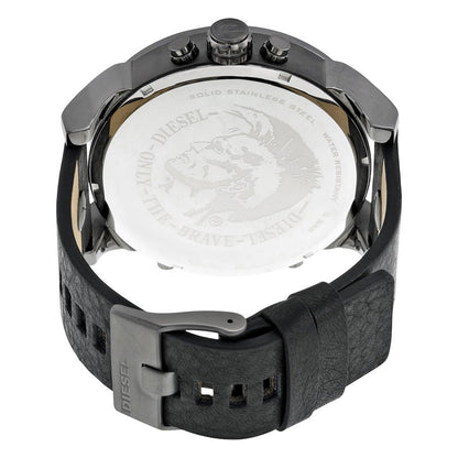 Diesel DZ7348 Mr. Daddy 2.0 Chronograph Men's Watch – Black Dial & Black Leather Strap
